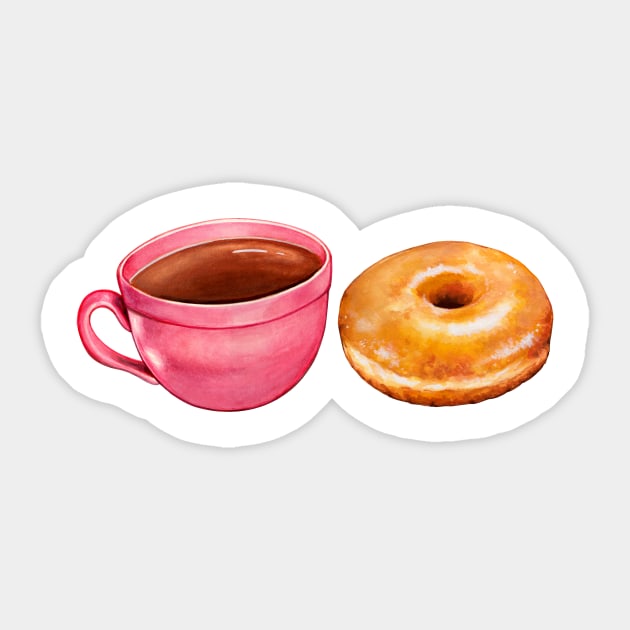 Coffee & Glazed Donut Sticker by KellyGilleran